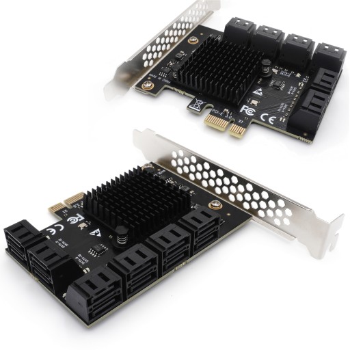 Карта адаптера PCI PCIe 1X–12x SATA 3.0 Serial ATA