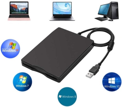ВНЕШНИЙ ДИСКОВОД 3,5 ДЮЙМА FDD USB SLIM FLOPPY ДИСК 1,44 МБ
