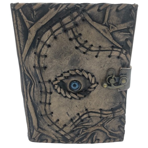 OKO PROROKA - EVIL EYE - PIĘKNY Notatnik Zeszyt Notes SKÓRA NATURALNA