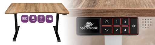 Elektryczne Nogi do Biurka Spacetronik SPE-221OA Stelaż z Panelem OLED RGB