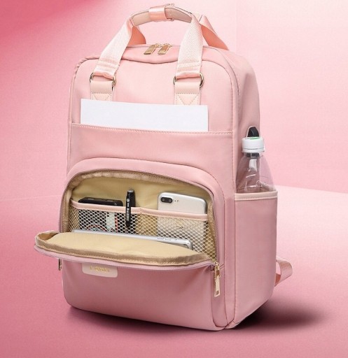 Рюкзак JQ Stella для ноутбука 15,6 дюйма с USB, розовый