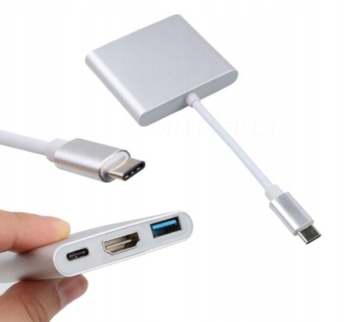 Адаптер-концентратор 3-в-1 USB-C HDMI 4K версии 2021 г.