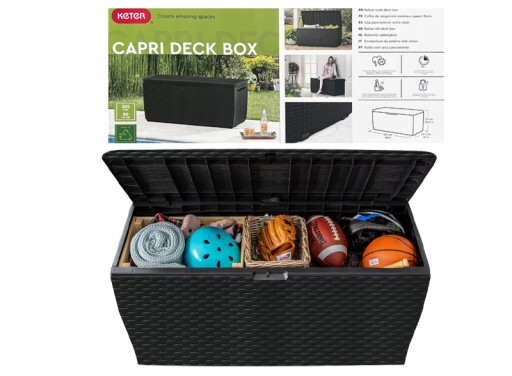Keter Capri 305л Садовый ящик из техноротанга, антрацит
