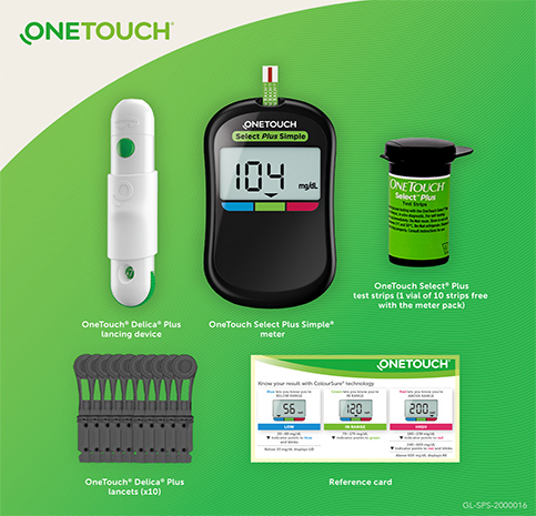 ГЛЮКОМЕТР ONE TOUCH SELECT PLUS + 50 ПОЛОСОК