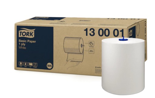 TORK 130001 Салфетка для протирки белая W6X6 250м 6 рулонов