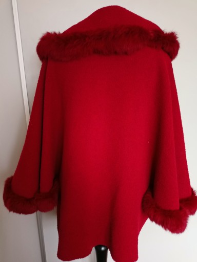 Красивое пончо ANCORA, натуральный мех и шерсть, M-XL