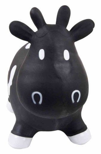 Skoczek gumowy dla dzieci KRÓWKA 57 cm czarno-biał