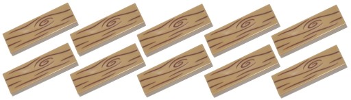 LEGO deska 1x3 nadruk ciemno piask 10szt 63864pb133