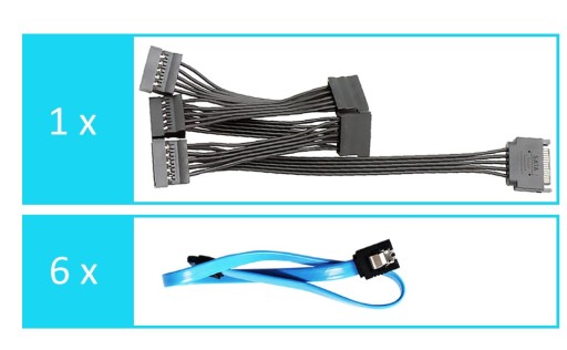6-портовая плата расширения PCIe X4 SATA 3.0, кабель SATA и кабель питания
