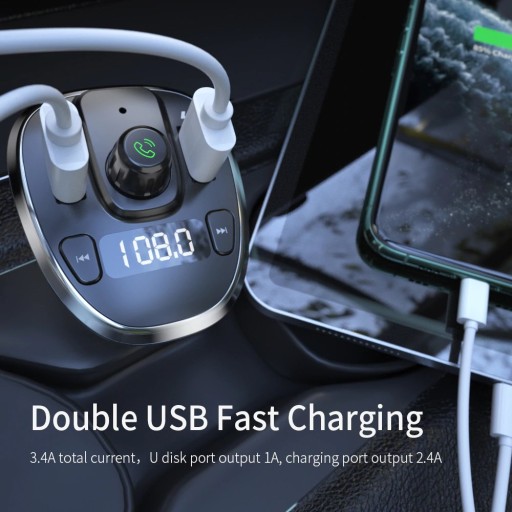 FM-ПЕРЕДАТЧИК BLUETOOTH 5.0 ЗАРЯДНОЕ УСТРОЙСТВО ESSAGER 4в1