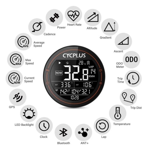 Велосипедный компьютер CYCPLUS M2 с GPS Bluetooth ANT+