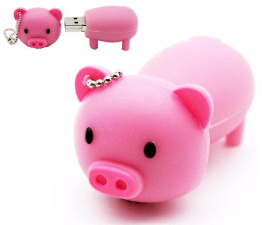 РЕЗИНОВЫЙ ДИСК PIG PITT, 64 ГБ, USB-БРЕЛОК-ПАМЯТЬ, ПОДАРОК