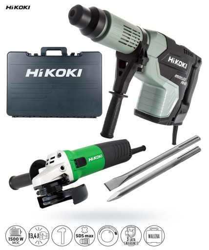 Młot udarowo-obrotowy DH45ME +G13SR4+dłuta Hikoki