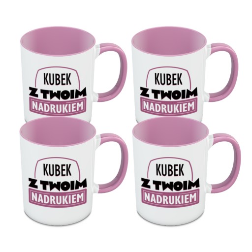 KUBEK Z NADRUKIEM Z LOGO KUBEK FIRMOWY - RÓŻOWY