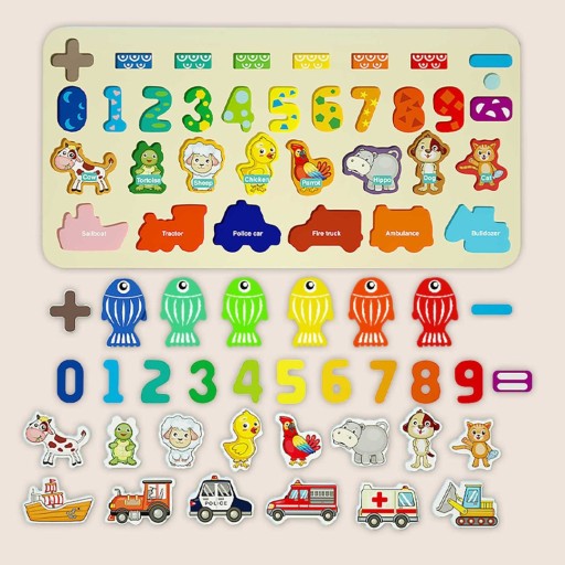 ДВУХСТОРОННЯЯ РАЗВИВАЮЩАЯ ДОСКА-ИГРУШКА-ПАЗЗЛ РЫБАЛКА RICOKIDS
