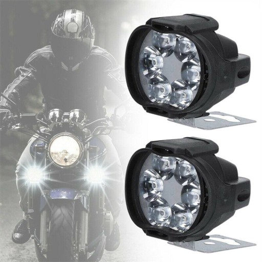МОТОЦИКЛОВАЯ РАБОЧАЯ ЛАМПА ГАЛОГЕННАЯ МОТОЦИКЛ ЧЕТЫРЕ МОТОРА 6x LED 2шт.