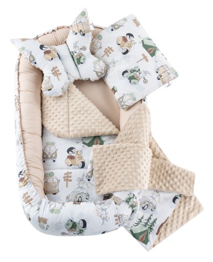 РУЧКА BABY COCOON NEST, ХЛОПОК МИНКИ, НАБОР, 5 ПРЕДМЕТОВ, БОЛЬШОЙ XXL