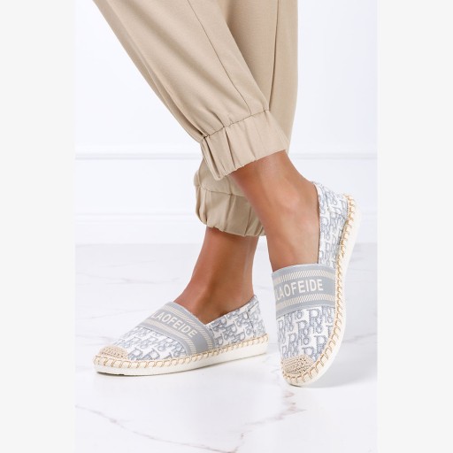 ESPADRYLE SLIP ON DAMSKIE Z NAPISAMI PLECIONE r 38