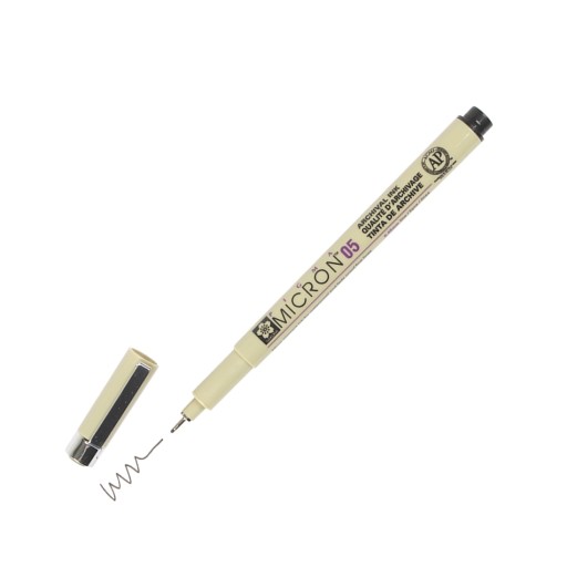 Тонкая подводка Sakura Pigma Micron 05, черная