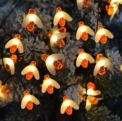 СОЛНЕЧНАЯ Пчелка Гирлянда 20LED струна САД