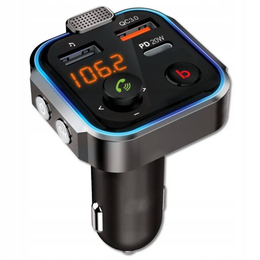 FM-ПЕРЕДАТЧИК BLUETOOTH АУДИО FM-БЫСТРОЕ ЗАРЯДНОЕ УСТРОЙСТВО QC USB PD MP3