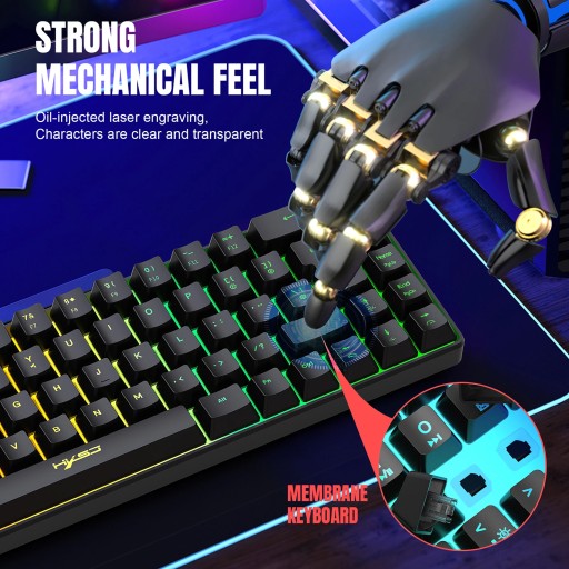 HXSJ V200 Проводная мини-игровая клавиатура K68 RGB Streamer, 19 клавиш, бесконфликтная