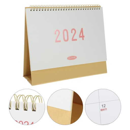 2024 Desk Calendar Monthly Ornament Calendars Calender Desktop Paper