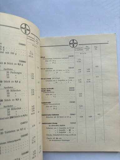 BAYER 1936 KATALOG PRODUKTÓW LEKI