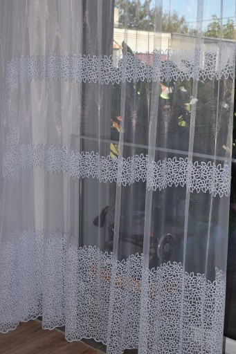 Штора по метражу Marquisette Glass БЕЛАЯ, LONG узор, длинная