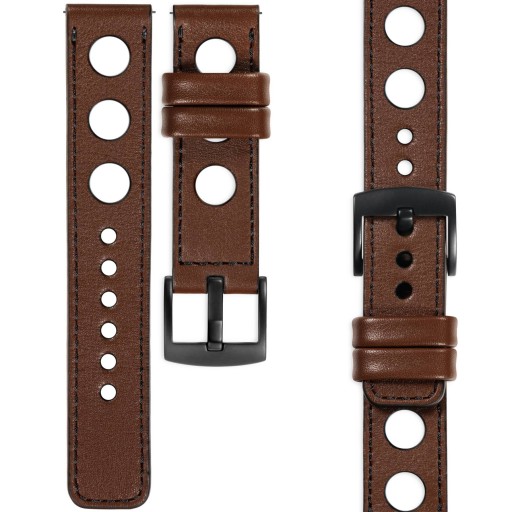 Pasek 18mm do zegarka premium elegancki Polski MOVEAR Ciemnobrązowy