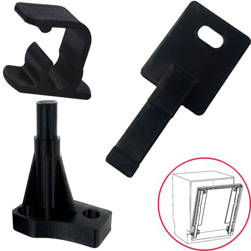 Правая ось + петля Нижняя ручка + крючок для посудомоечной машины IKEA BEHJALLIG