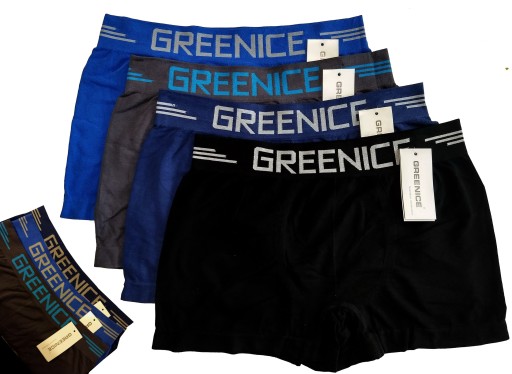 6 мужских шорт BOXERS БЕСШОВНЫЕ трусики GREENICE на талию 140 см, размер 3XL/4XL