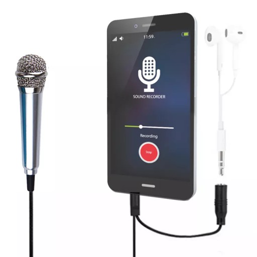 Gadzet MIKROFON KARAOKE DO TELEFONU MINI Mały 6 cm