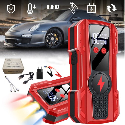 Urządzenie do uruchamiania awaryjnego samochodu Podwójny powerbank z wyjściem USB Inteligentny wyświetlacz cyfrowy