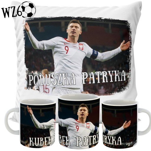 КОМПЛЕКТ ПОДУШКА + КРУЖКА LEWANDOWSKI RL9 BARCA NAME