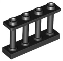 LEGO 2 шт. Поручень Brick Balustrade 1x4x2 Черный 15332 Новый