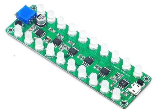Светодиодный индикатор управления звуком с микрофоном, USB-эквалайзером, красный, 20 диодов