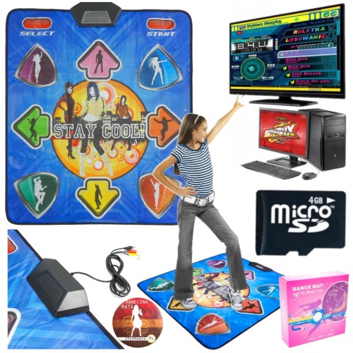 ТАНЦЕВАЛЬНЫЙ КОВР ТАНЦЕВАЛЬНАЯ ИГРА USB-КОМПЬЮТЕР ТВ Stepmania 32-битная КАРТА 4 ГБ