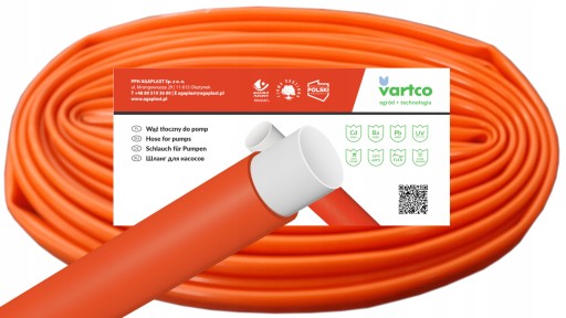 WĄŻ TŁOCZNY DO POMP ZANURZENIOWYCH 32mm 1 1/4'''' 10m VARTCO PRODUKT POLSKI