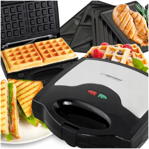 OPIEKACZ TOSTER GOFROWNICA GRILL 3w1 DO KANAPEK TOSTÓW SANDWICH PANINI