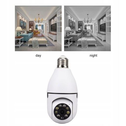 KAMERA ZEWNĘTRZNA OBROTOWA WIFI E27 FULLHD BIAŁY