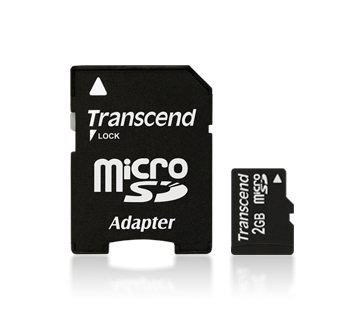 Карта памяти Transcend Micro SD 2 ГБ + SD-адаптер