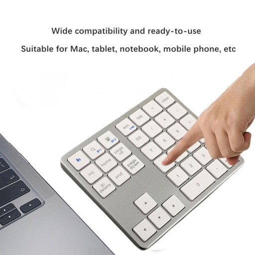 Bezprzewodowa klawiatura numeryczna Mini klawiatura Cicha, ergonomiczna