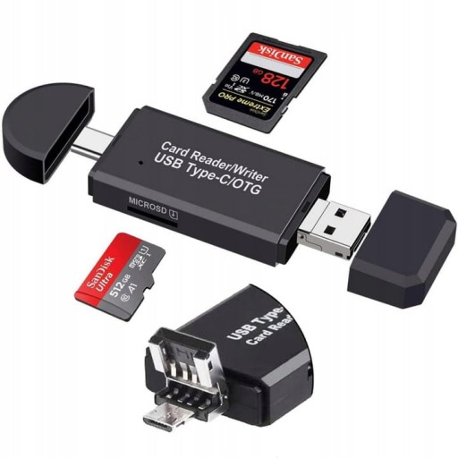 Устройство чтения карт памяти SD TF 3в1 USB USB-C MICRO USB