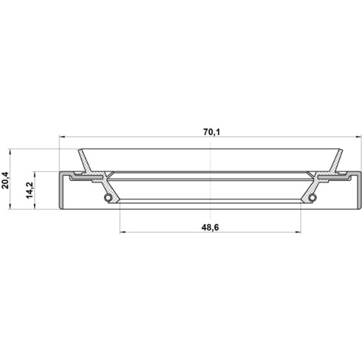 УПЛОТНИТЕЛЬ 48.6X70.1X14.2X20.4 NISSAN 95HDS-50701420X