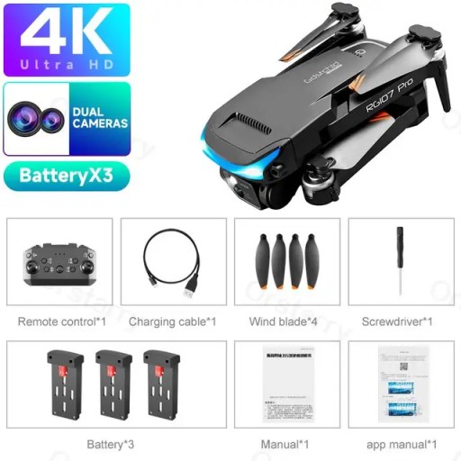 2023 HOT RG107 Pro Mini Drone 4K ESC с трехсторонним обходом препятствий