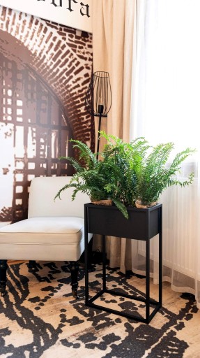Подставка для цветов металлическая 80х40 серая коробка LOFT