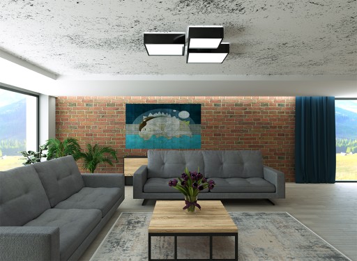 Плафон HORUS 25 черный минималистский для кухни и спальни Sollux led