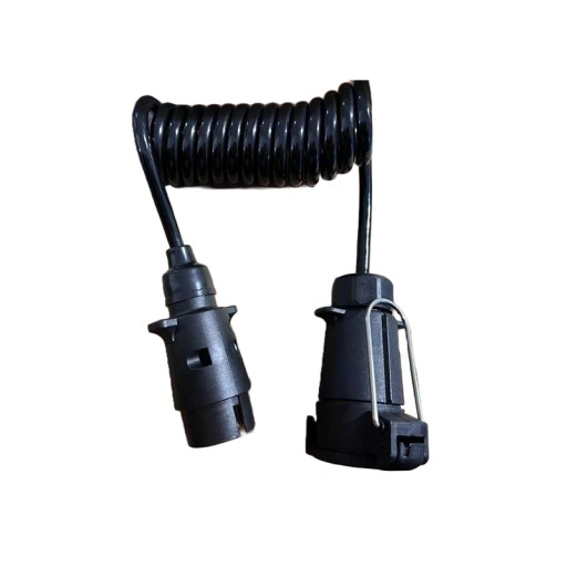 PRZEWÓD KABEL ELEKTRYCZNY SPIRALNY PRZYCZEPEK WTYCZKA / GNIAZDO 7 PIN 1,5M