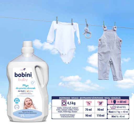 Bobini Baby Гипоаллергенное моющее средство для детей, белое, 2,5л, 35 пр